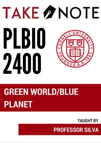 Cover image for TakeNote PLBIO 2400: Green World/Blue Planet